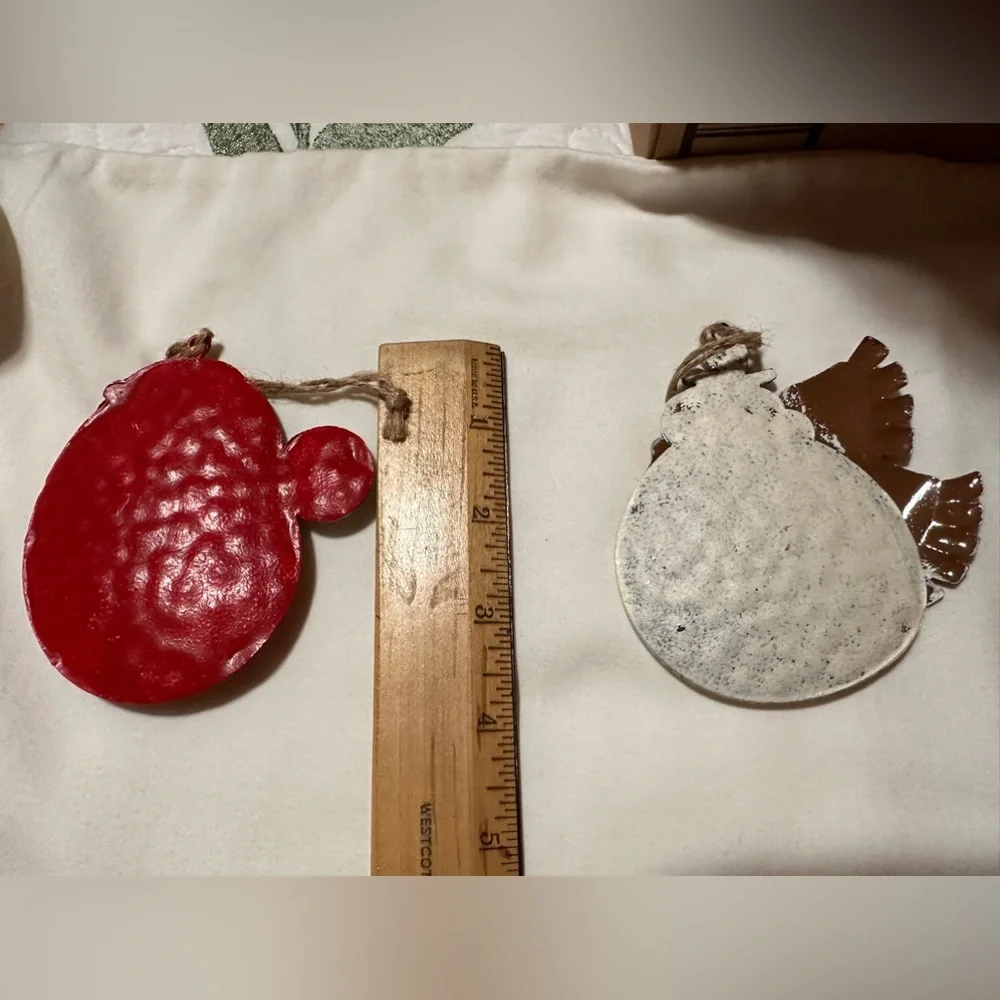 Santa and Snowman Tin Ornaments‎ - Double-sided